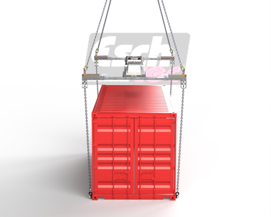 Jochkette 3 m mit Container — Frontansicht